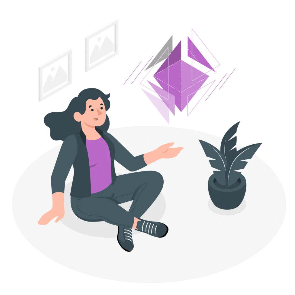 A woman ideating, solving a problem